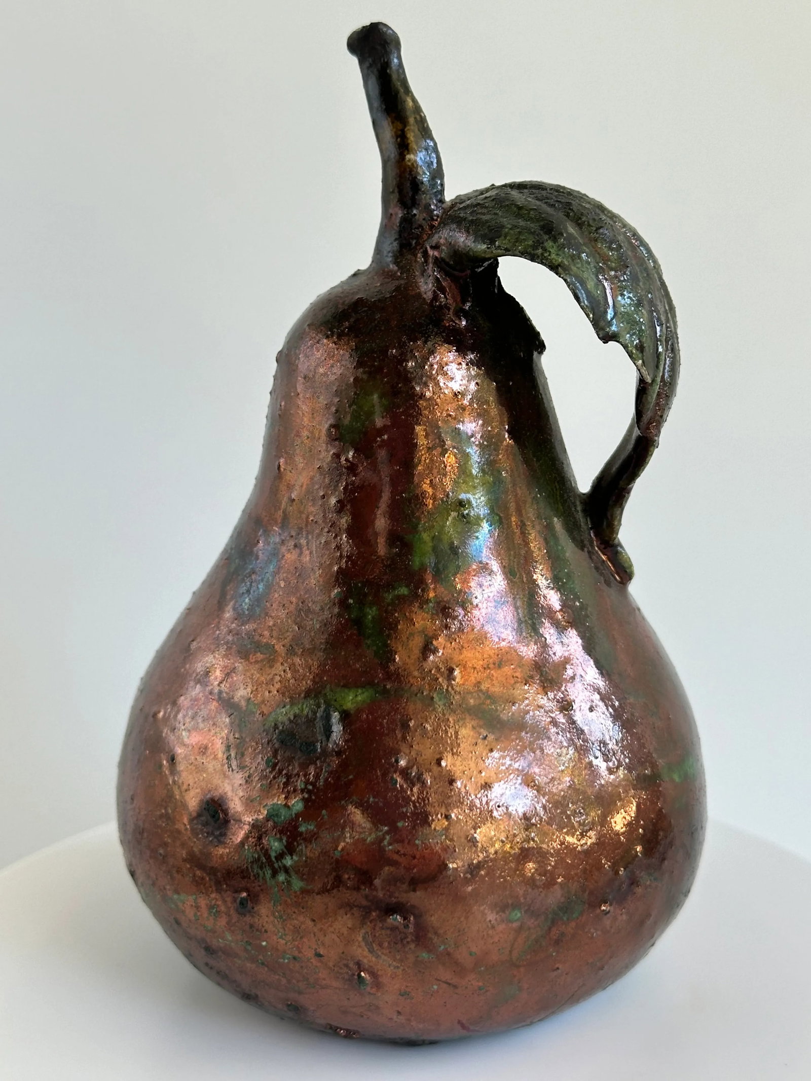 Raku Pottery Pear Figure - 8
