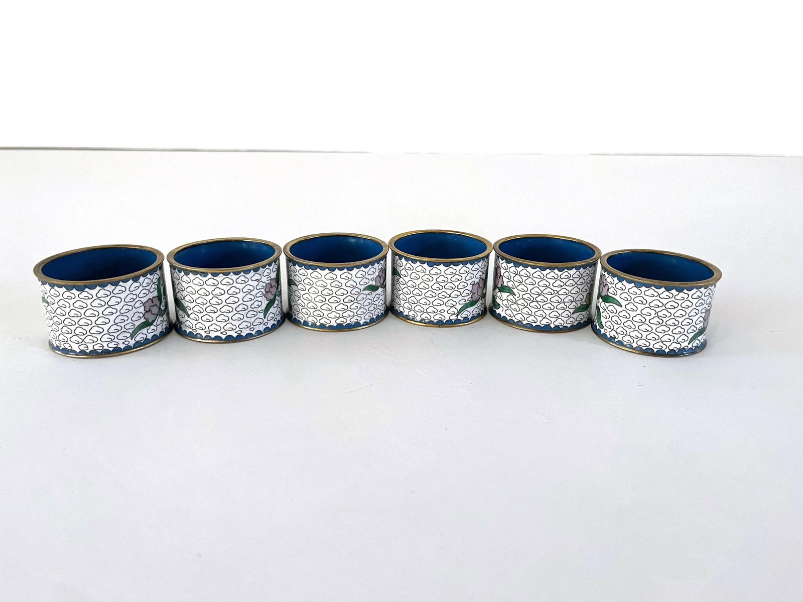 Vintage Cloisonne Napkin Rings, Set 6 - 6