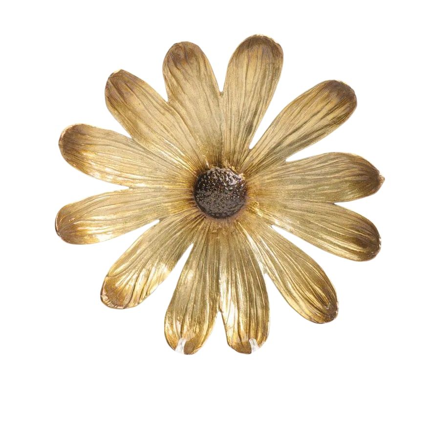 Michael Aram for Waterford "Daisy Flower" Enameled Aluminum Bowl: Michael Aram for Waterford enameled aluminum decorative bowl in the shape of a daisy flower. An early edition from Aram, an American artist and designer. Very hard to find as it has been