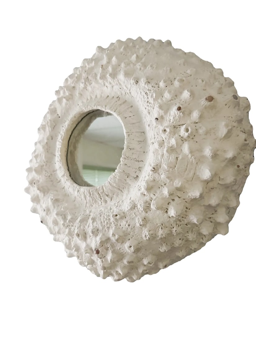 Pair of Contemporary Venetian Plaster & Paper Mache Sculpture Wall Mirrors - 3