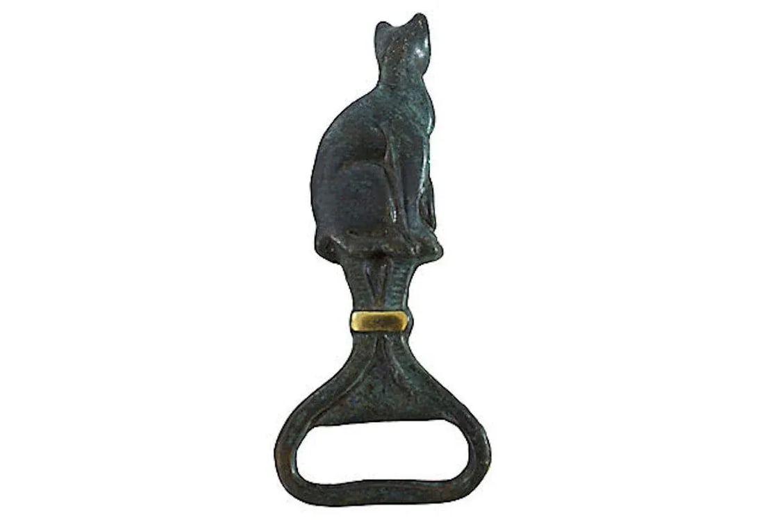 Mid-Century Modern Brass Cat Bottle Opener - 2