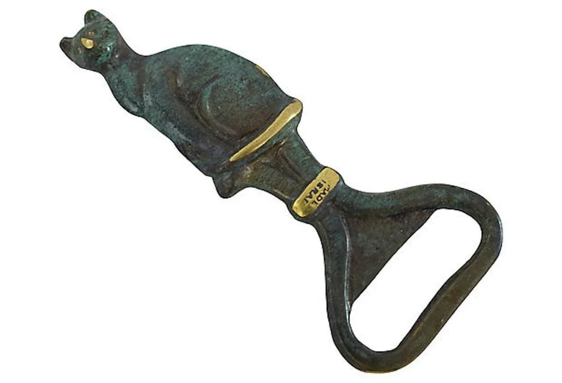 Mid-Century Modern Brass Cat Bottle Opener - 3
