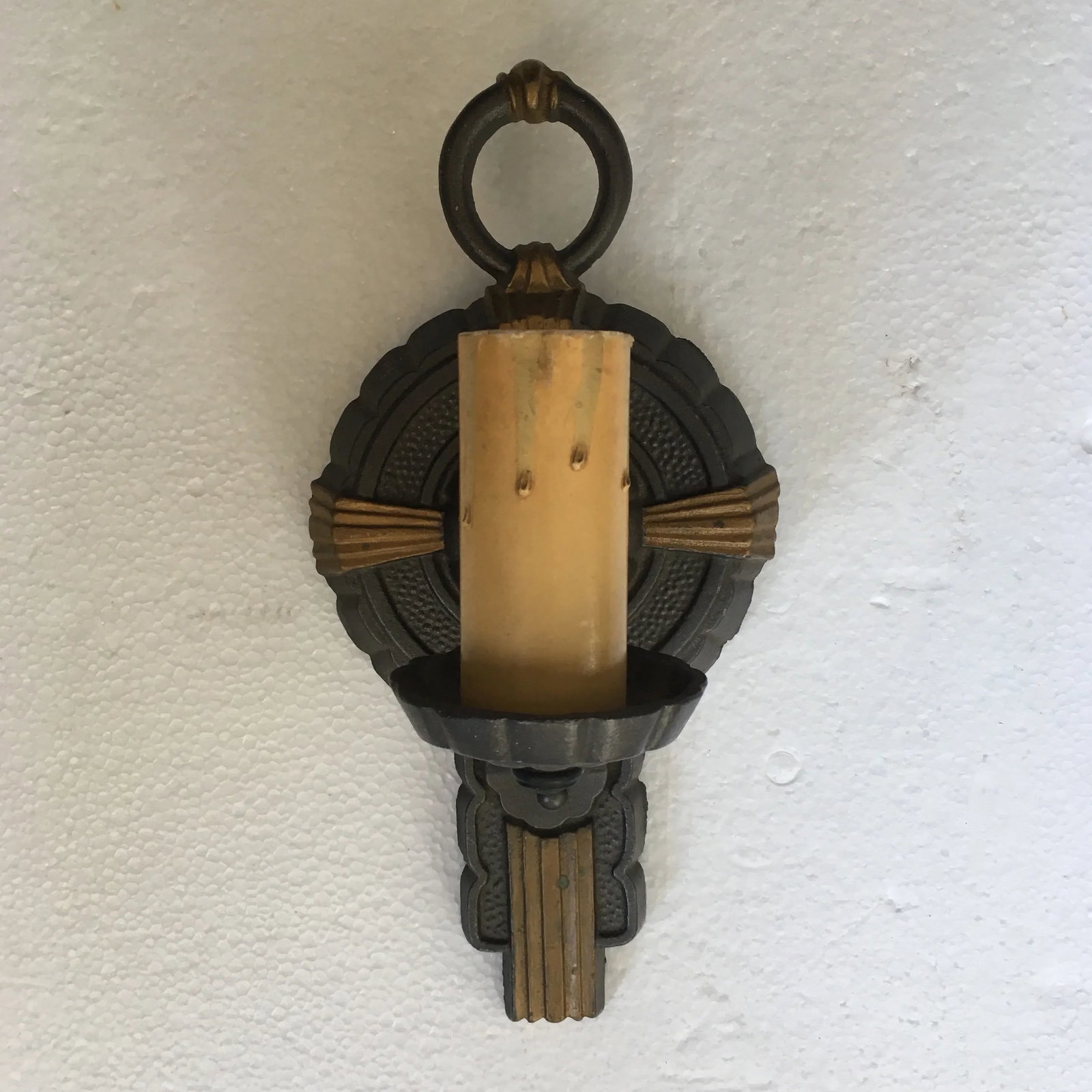 Vintage Art Deco Cast Iron Sconces - a Pair - 2
