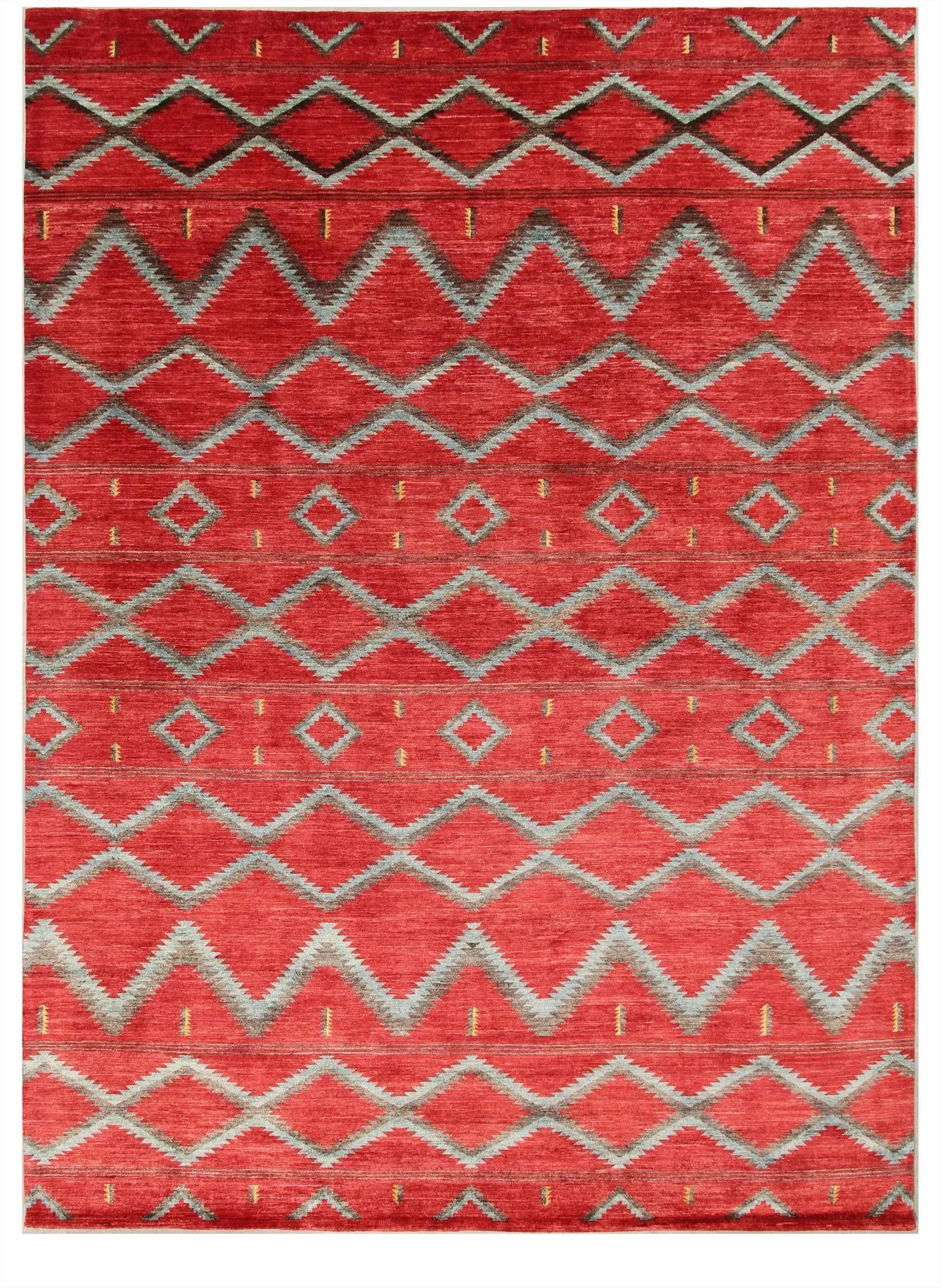 Navajo Style Hand Knotted Wool Rug-10'0" X 13'8" - 7