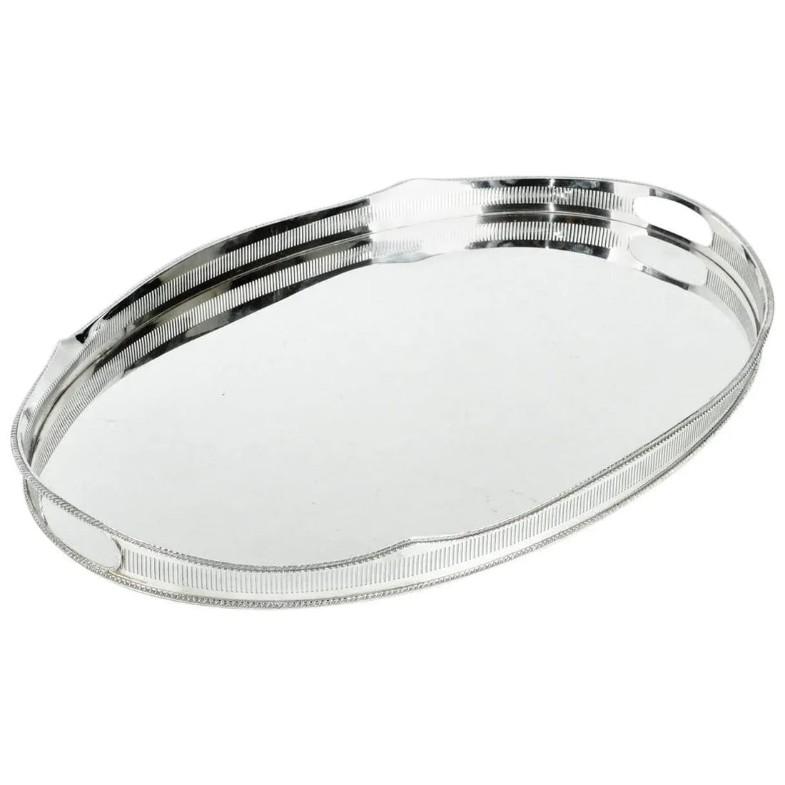 Vintage English Sheffield Oval Barware or Serving Tray - 7