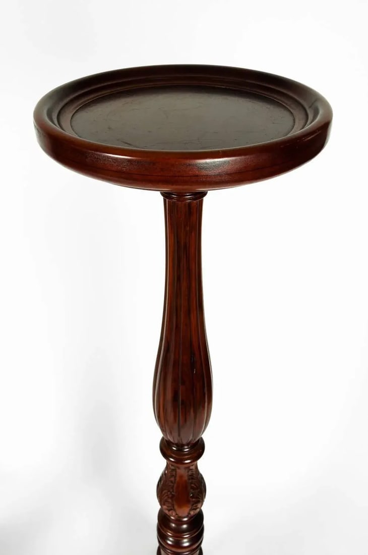 Dark Mahogany Wood Plant Stand / Fern - a Pair - 2