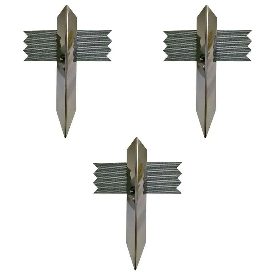 1980s Kalmar Memphis Style Chrome Wall Lights - Set of 3 - 11