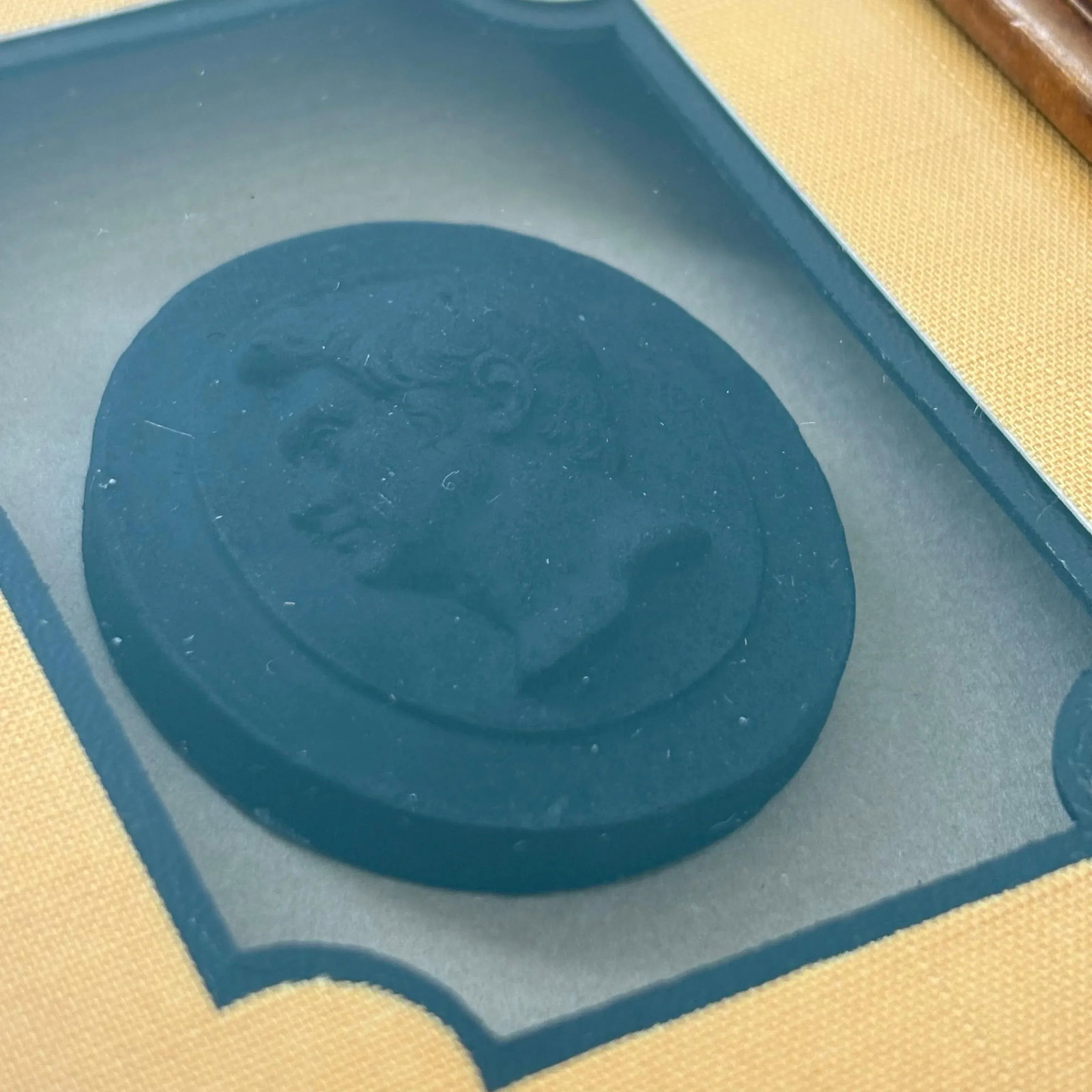 Hal Kramer Co. Framed Antique Black Cameo Intaglio Set- 2 Pieces - 5