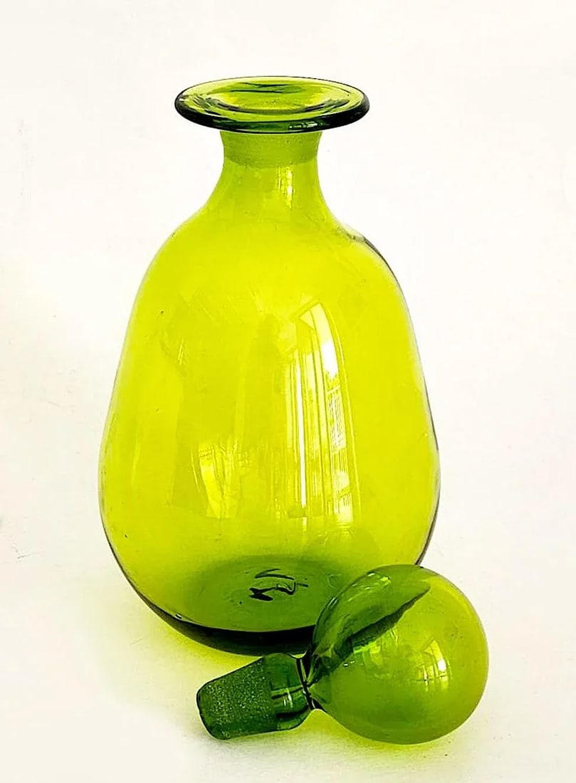 1970s Blenko Glass Decanter #7412 With Bubble Stopper by John Nickerson - 2