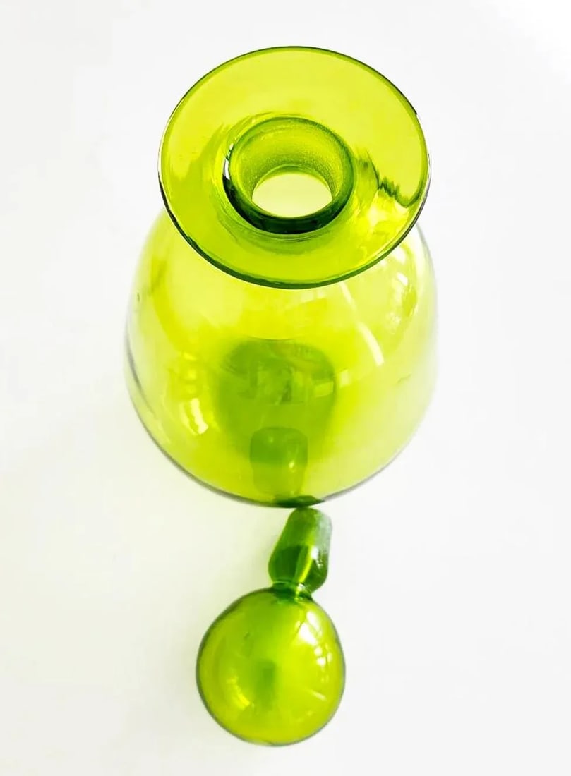 1970s Blenko Glass Decanter #7412 With Bubble Stopper by John Nickerson - 8