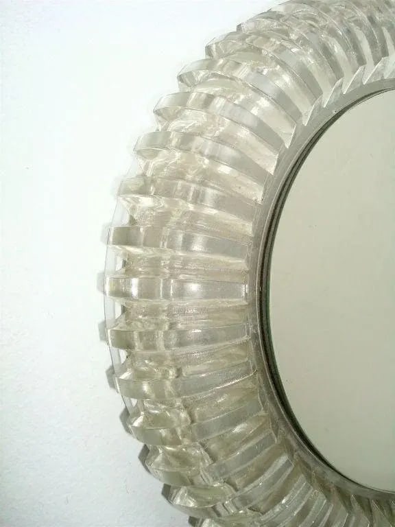 French Pressed Glass Wall Mounted Back Lighted Mirror by Maison Perzel - 6