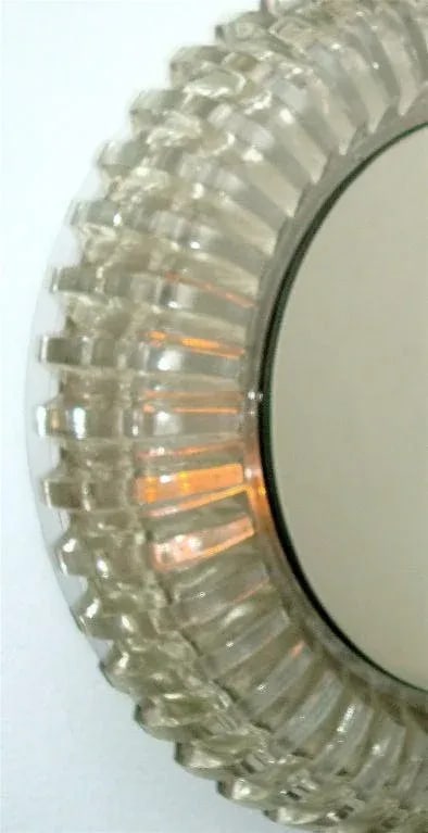 French Pressed Glass Wall Mounted Back Lighted Mirror by Maison Perzel - 7