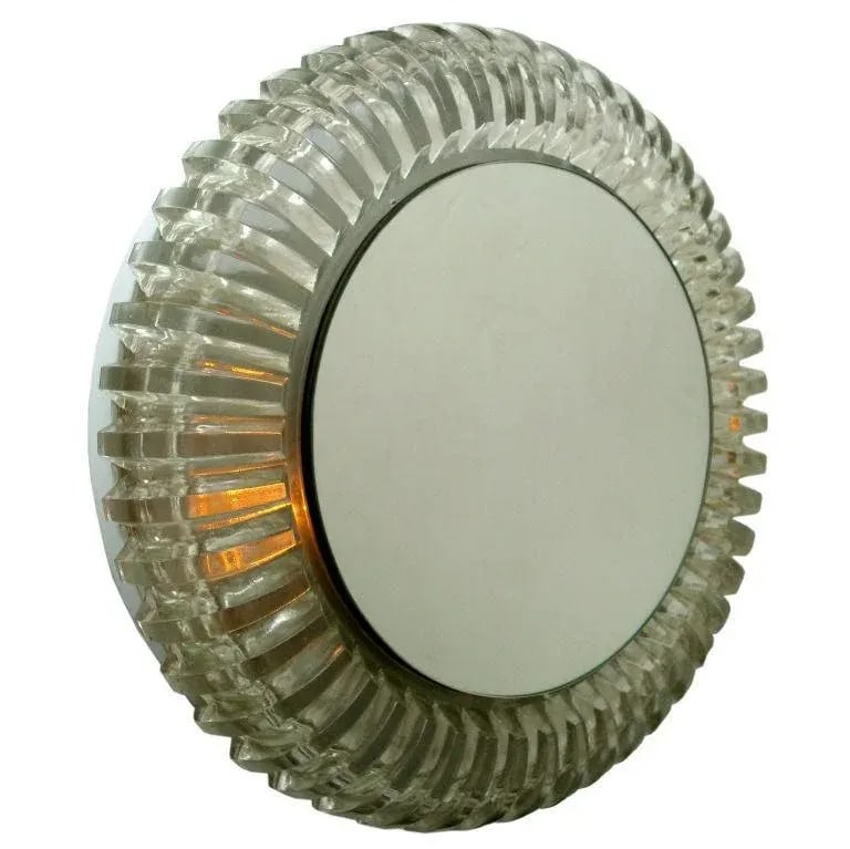 French Pressed Glass Wall Mounted Back Lighted Mirror by Maison Perzel - 8