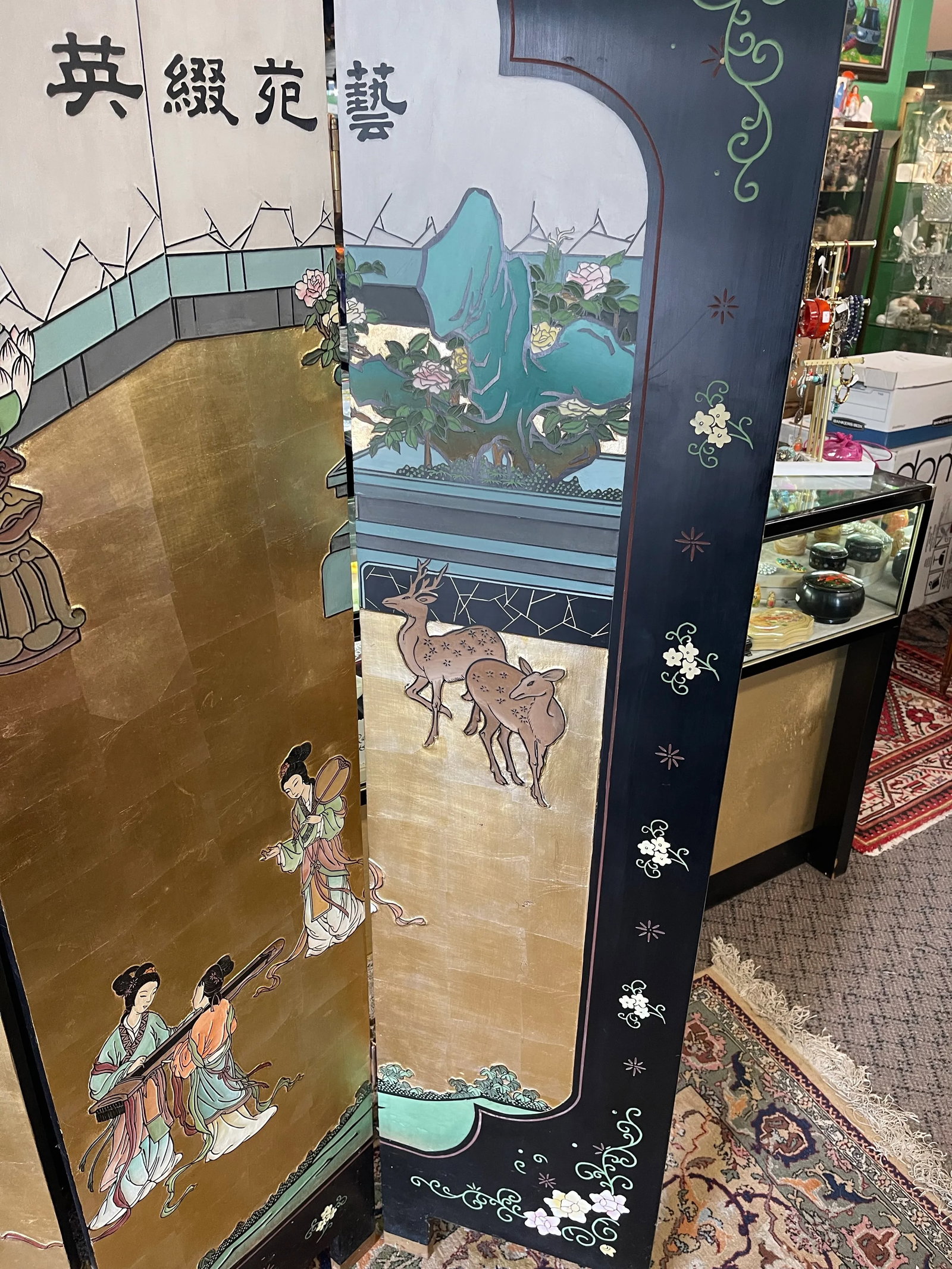 Chinese Coromandel Screen 6 Panel Room Divider - 2