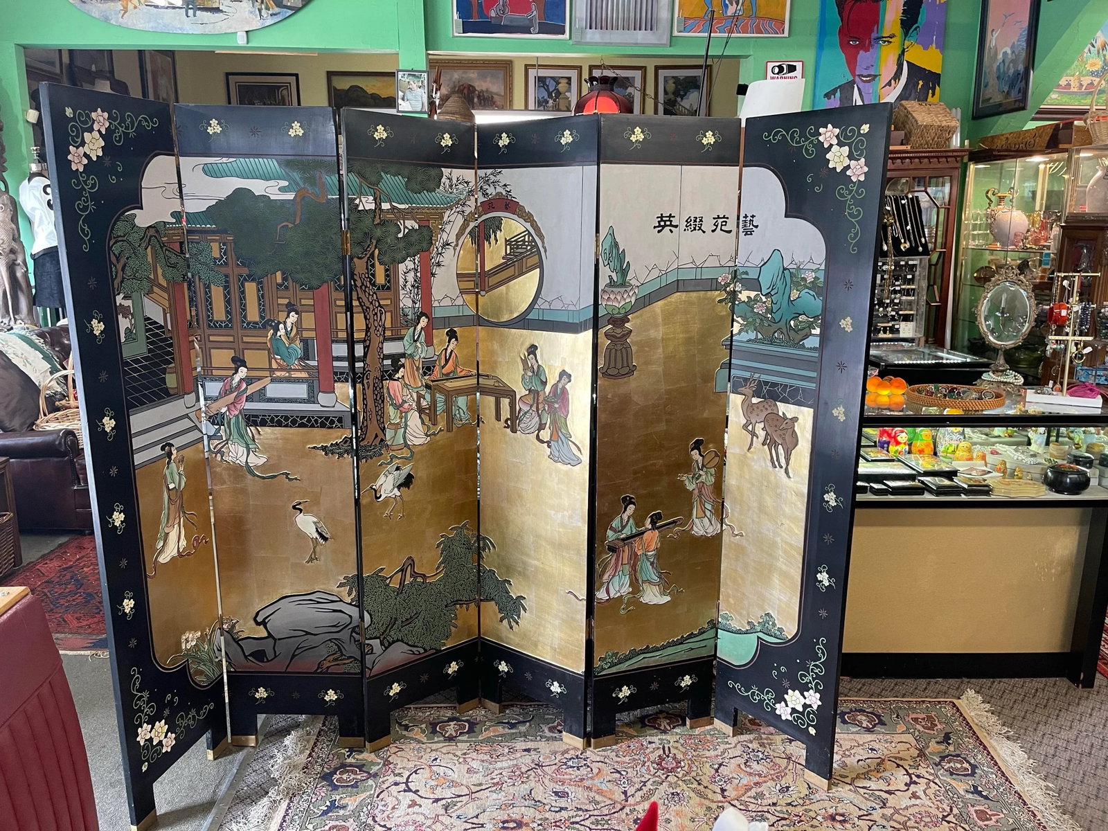 Chinese Coromandel Screen 6 Panel Room Divider - 3