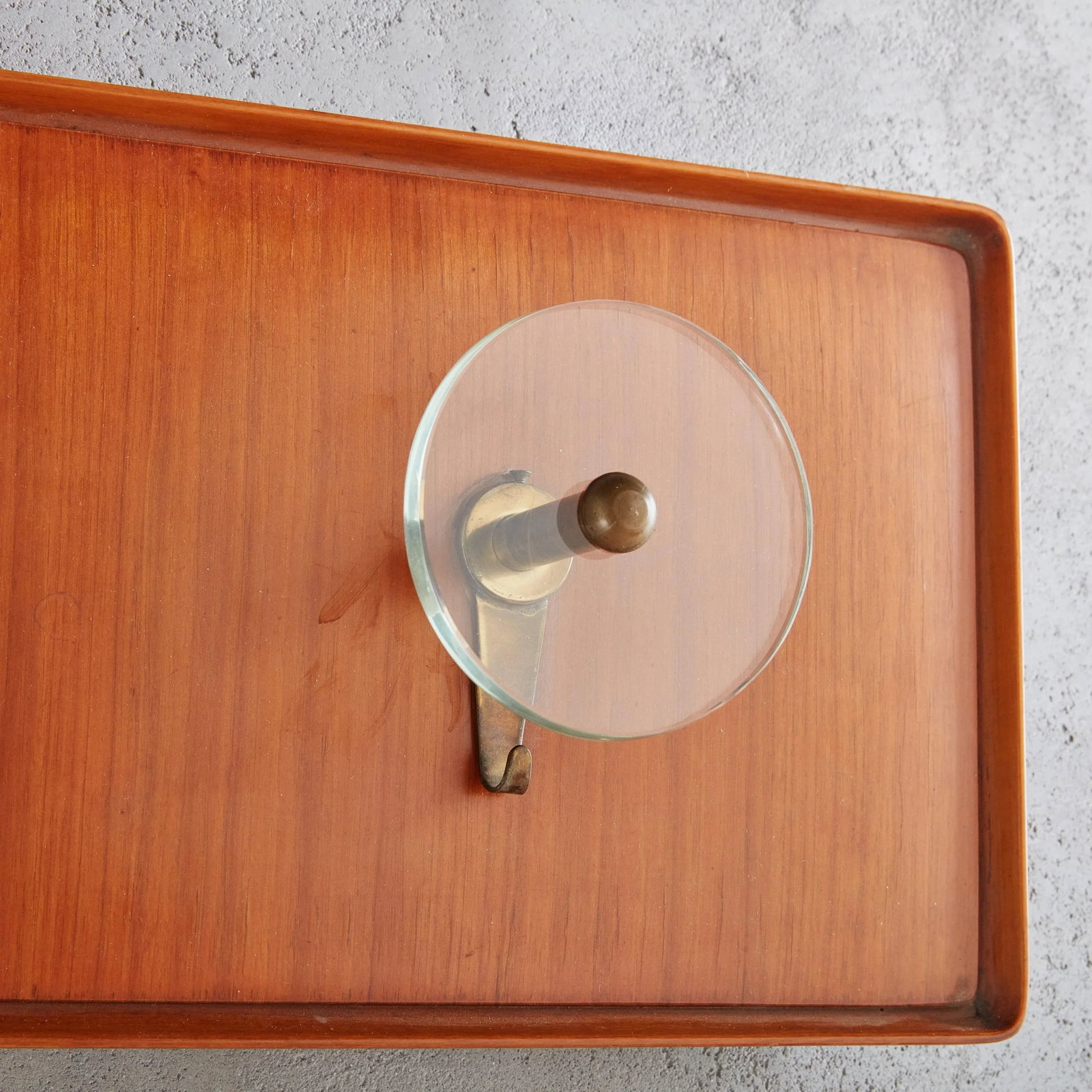 Wood + Glass Wall Mounted Coat Rack, Italy 1960s - 6