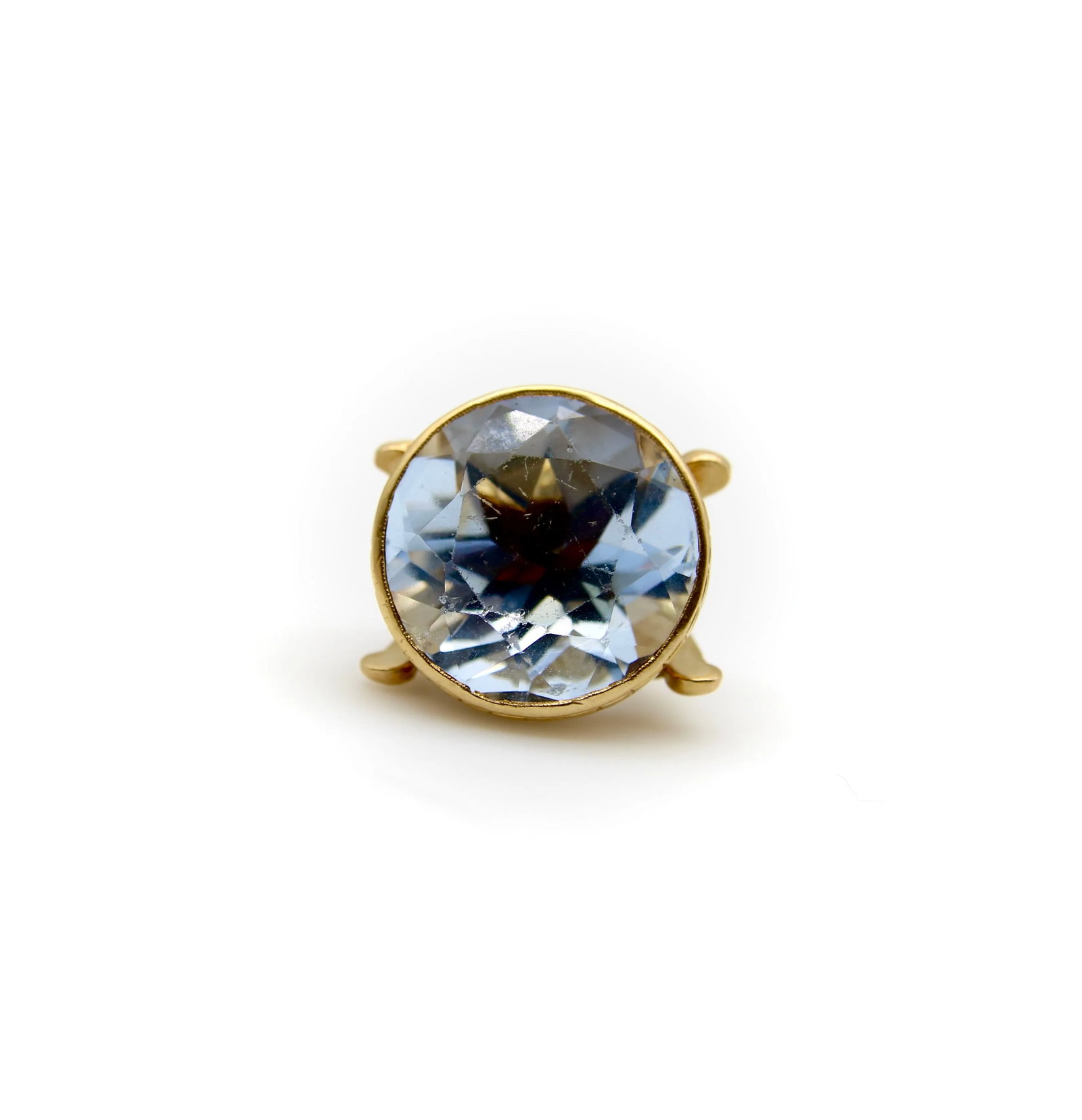 Vintage 14k Gold Italian Fob With Blue Paste Stone - 6
