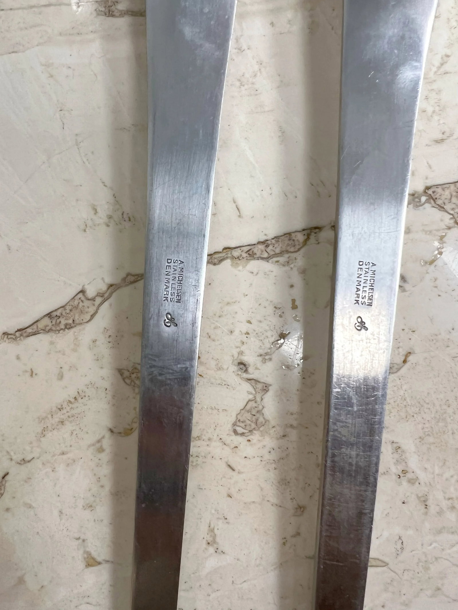 1960s Arne Jacobsen for a Michelsen Stainless Server Set Denmark Matte - A Set of 2 - 7