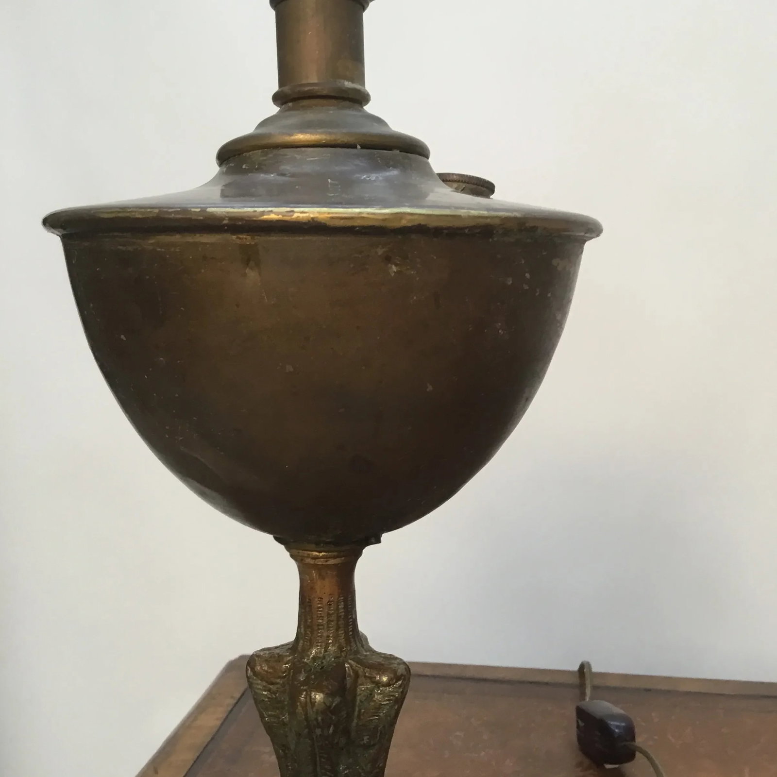 Antique French Art Nouveau Gilt Bronze and Brass Table Lamps - a Pair - 11