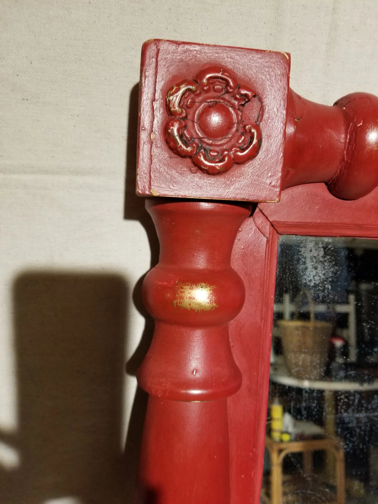 Federal Style Red Painted Mirror - 3