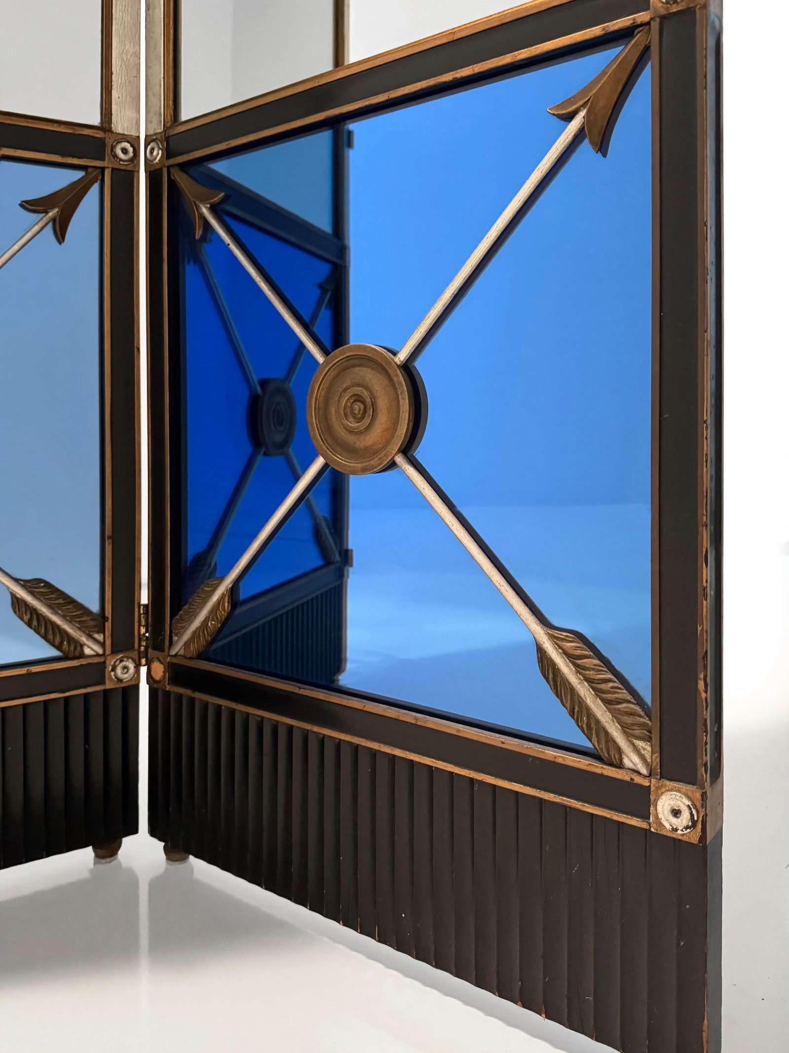 1930s Mirrored Art Deco Regency Folding Screen - 12
