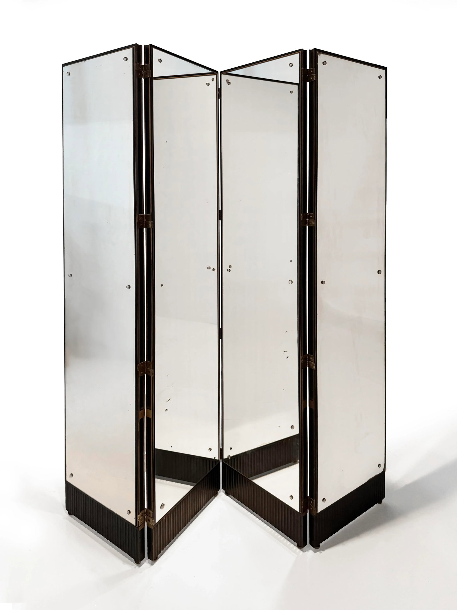 1930s Mirrored Art Deco Regency Folding Screen - 7