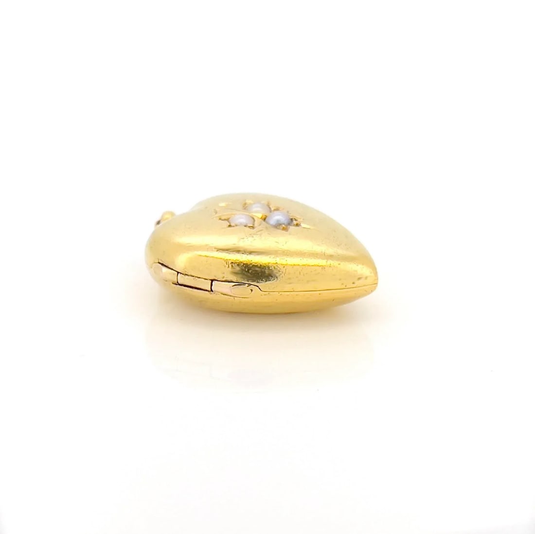 Edwardian 15k Pearl Heart Locket, Feb. 4th 1904 - 8