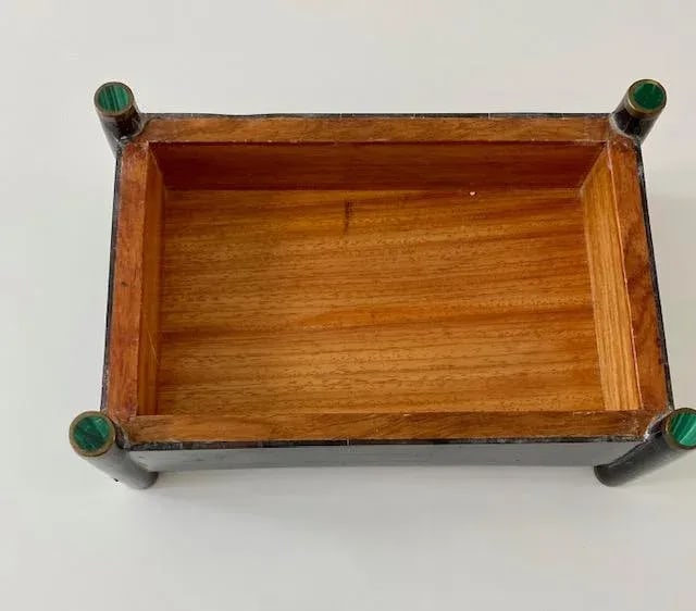 Vintage Maitland Smith Tessellated Box With Malachite and Brass Over Rosewood. - 6