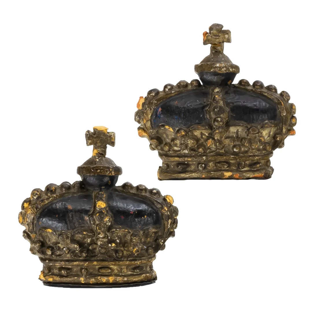 Late 18th Century Gustavian Papier Mache Crowns - Set of 2 - 6