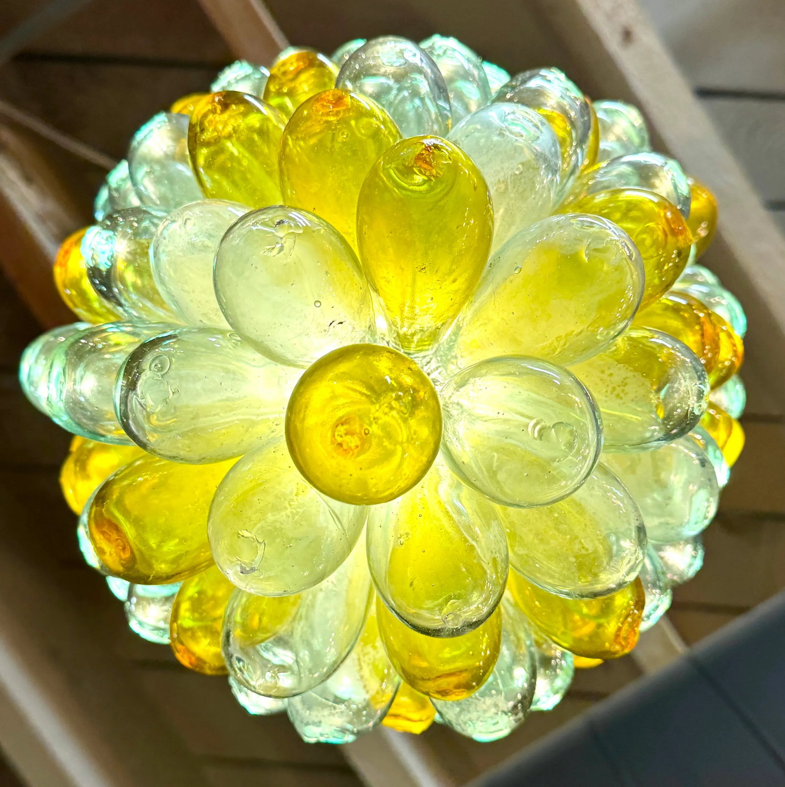 1990s Light Fixture Pendant of Recycled Handblown Glass - 10