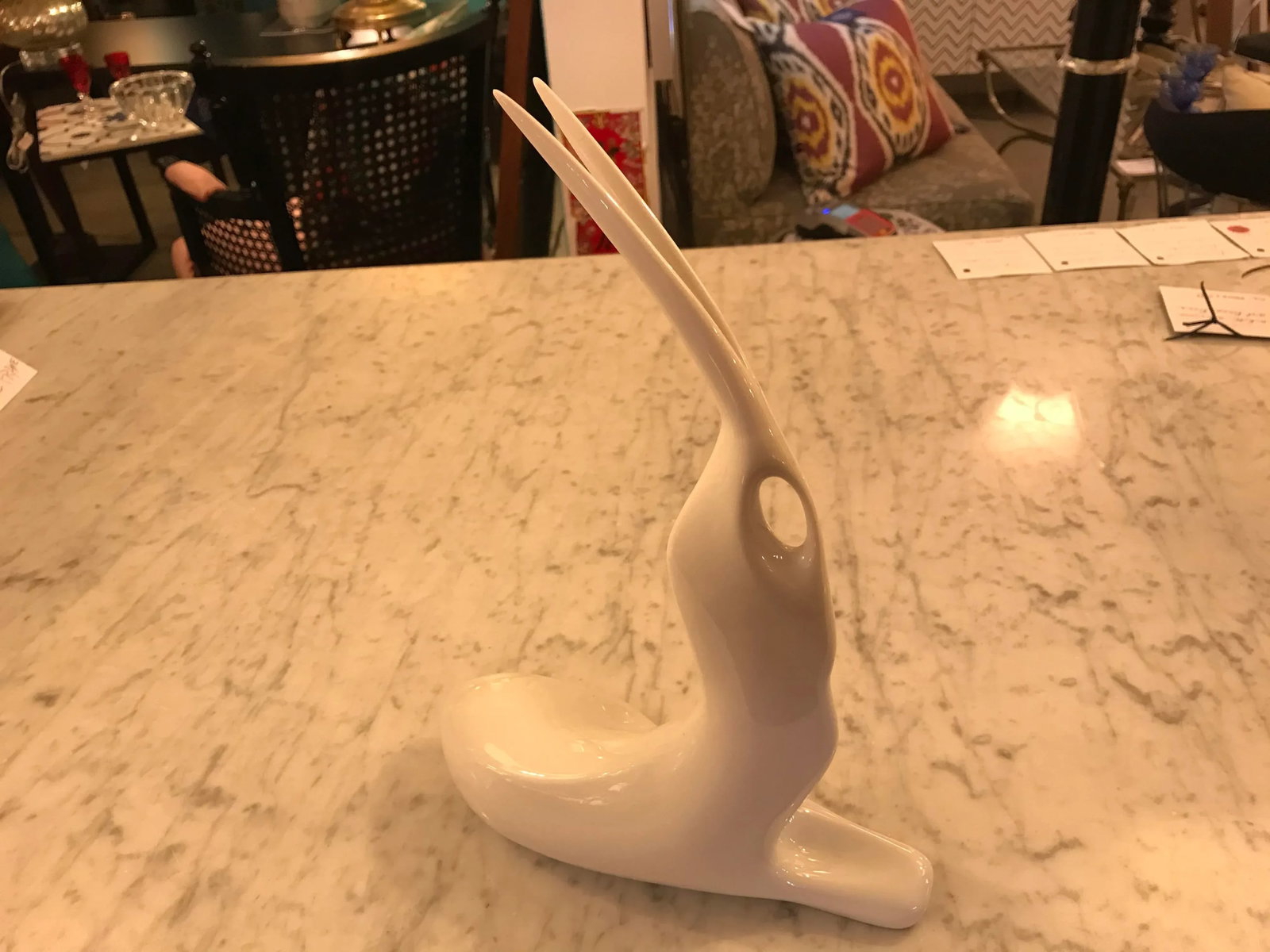 Art Deco White Porcelain Resting Gazelle - 4