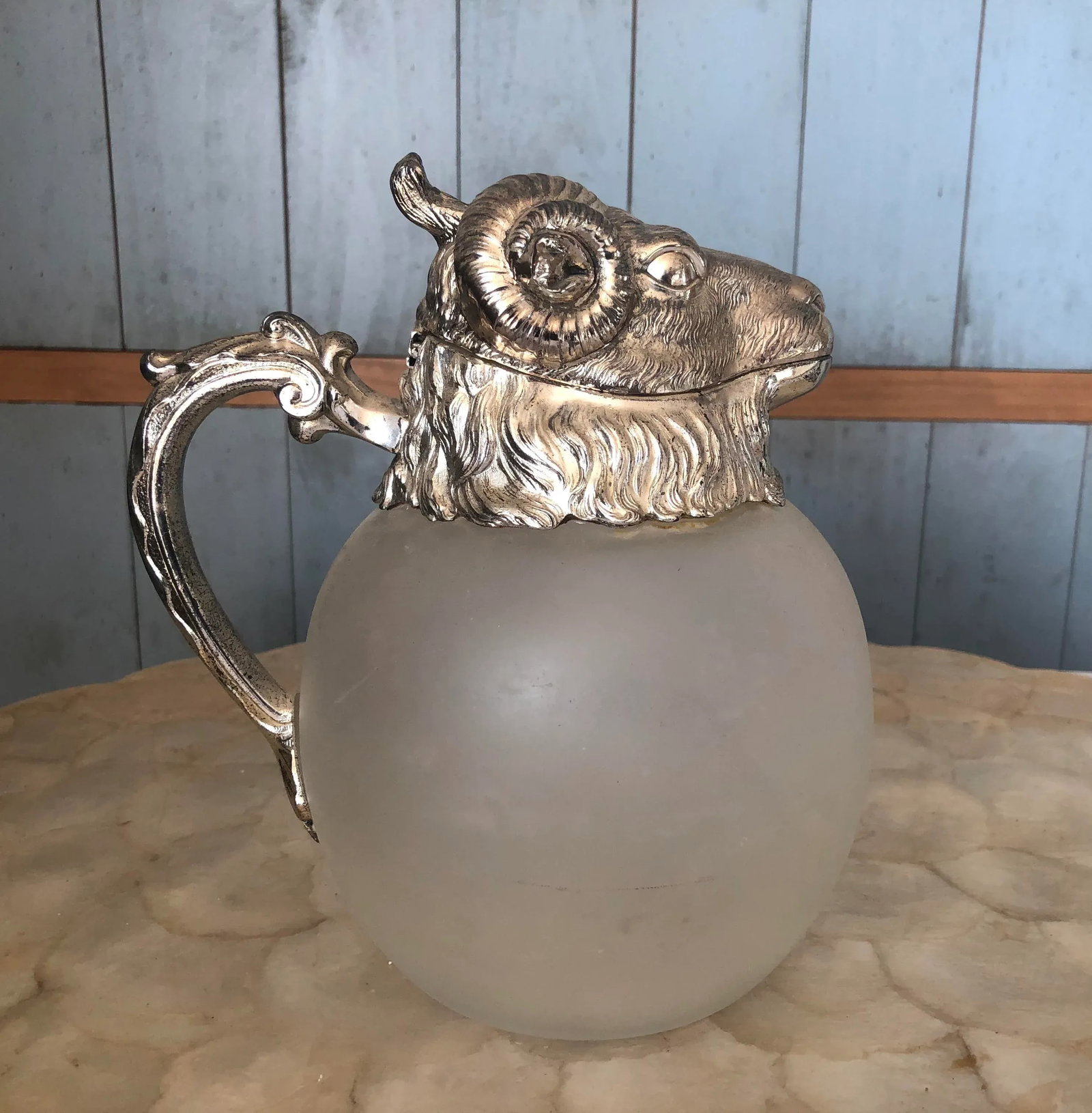 Vintage 1970s Silver-Plated Ram Pitcher - 5