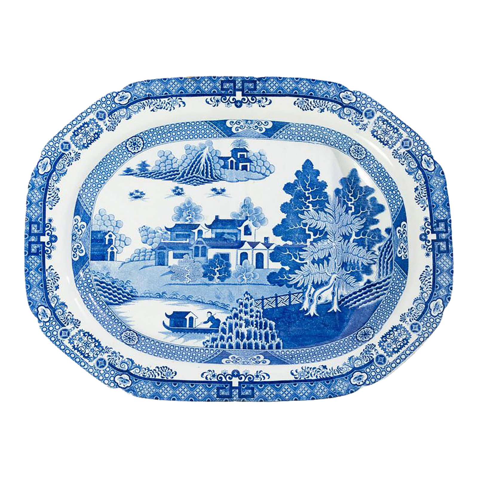 Early 19th Century English Spode Meat Platter With Well: Early 19th Century English Spode Meat Platter With Well Condition: Alterations: Original Condition Unaltered Imperfections: Some Imperfections Condition Notes: Chip to edge and foot Origin: United
