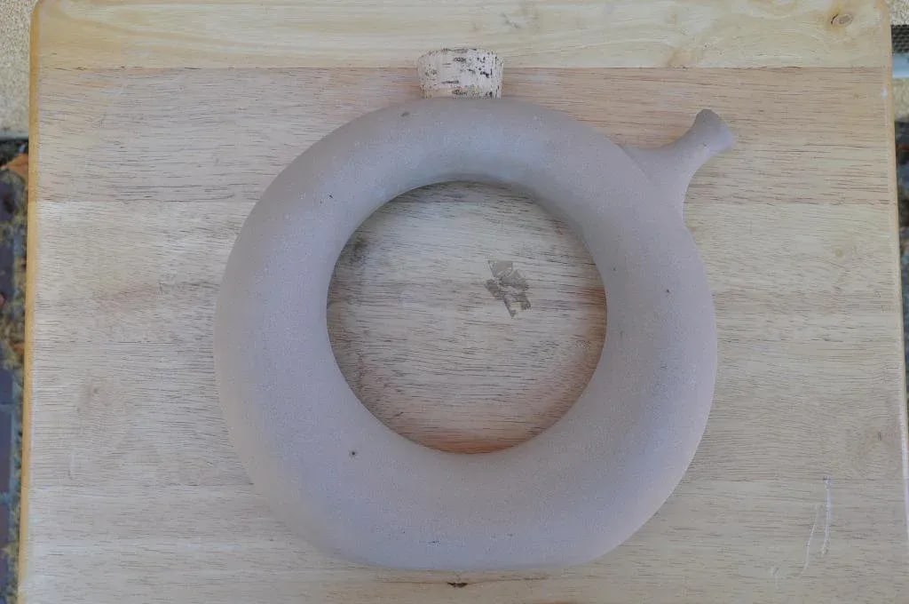 Doughnut Shaped Pottery Vase/Decanter/Pitcher/Jug - 10