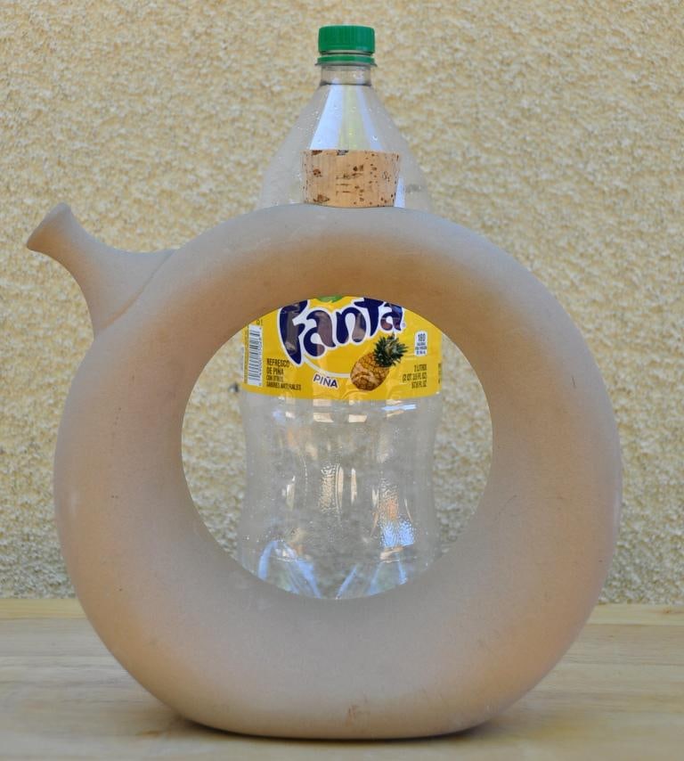 Doughnut Shaped Pottery Vase/Decanter/Pitcher/Jug - 2