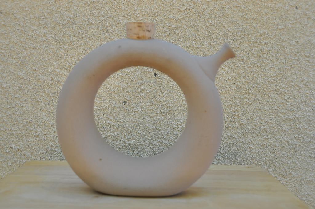 Doughnut Shaped Pottery Vase/Decanter/Pitcher/Jug - 5