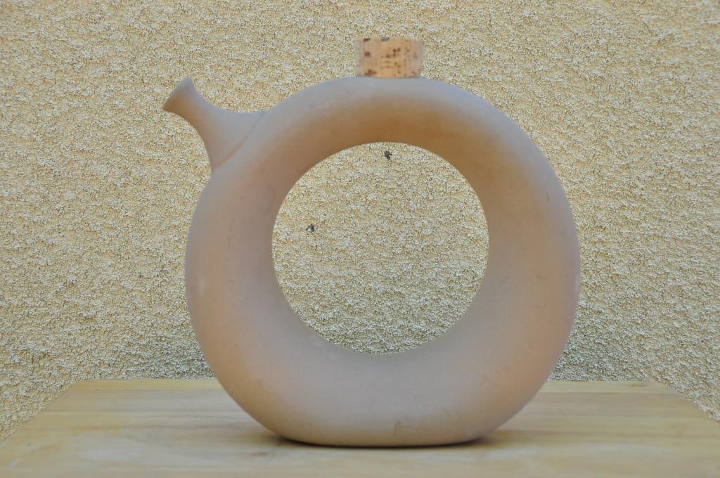 Doughnut Shaped Pottery Vase/Decanter/Pitcher/Jug - 7