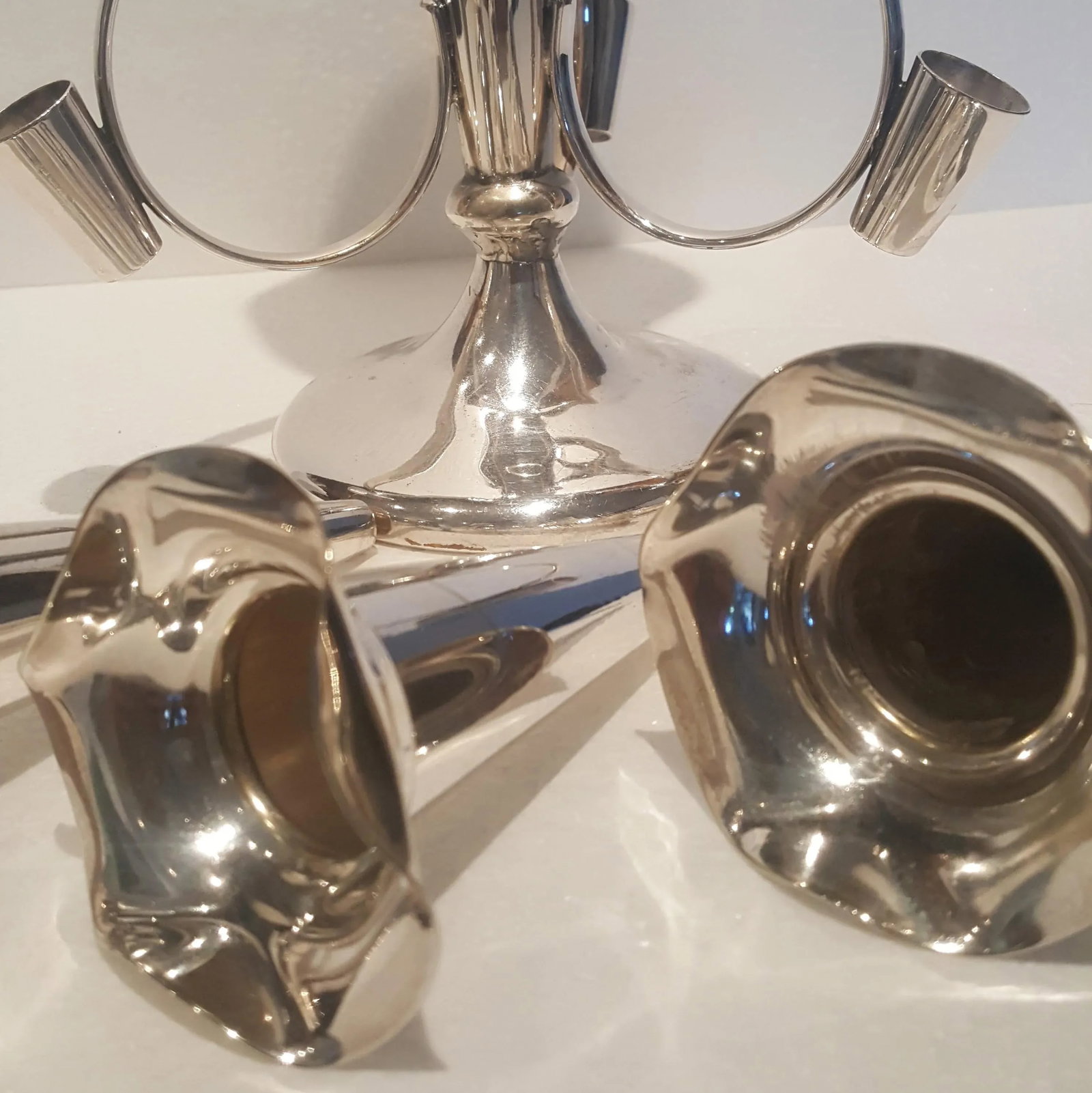 1920s Sheffield and London Trumpet Silver Plated Epergne - 3