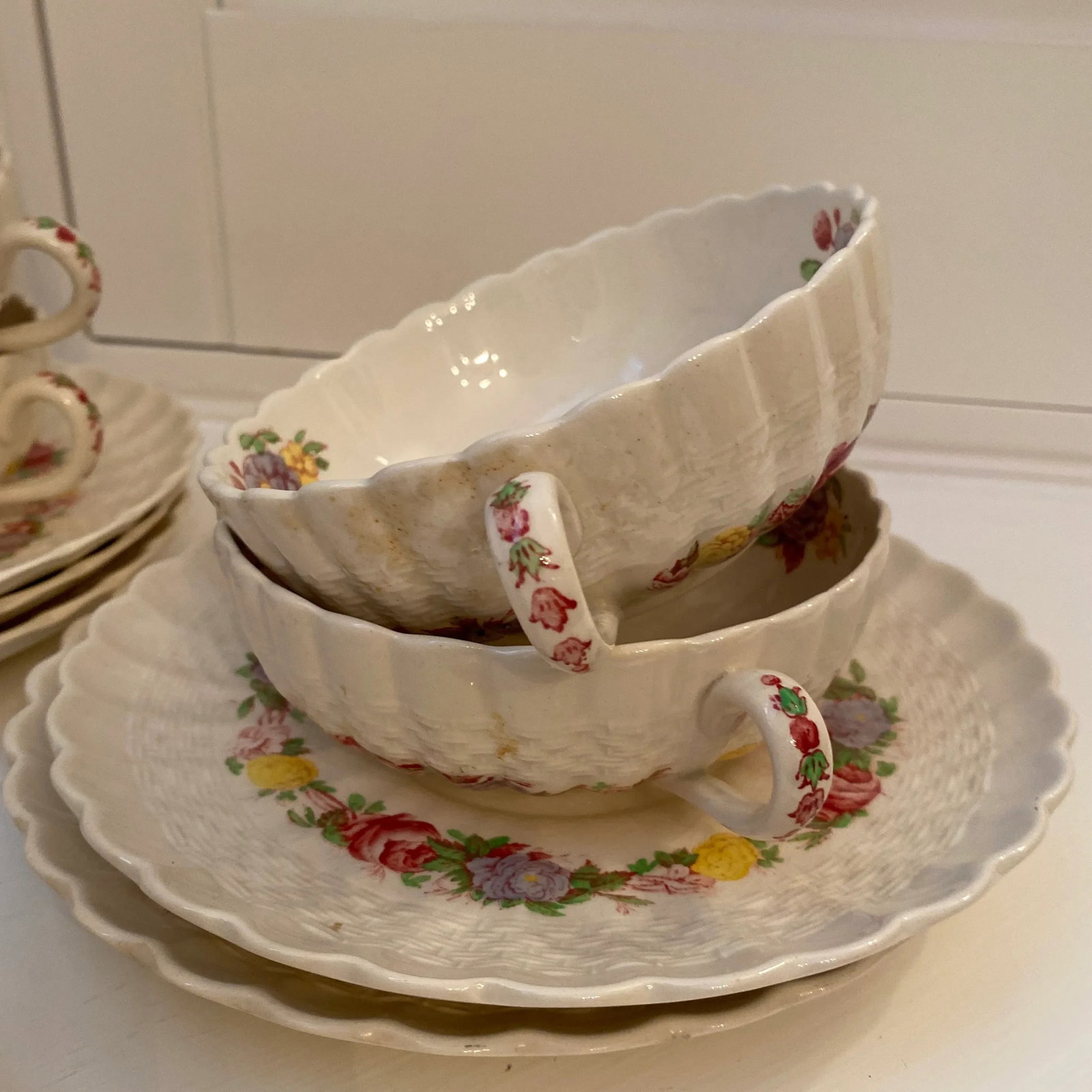 1940s Copeland Spode Made in England "Rose Briar" Set for 8 - 56 Pieces - 11