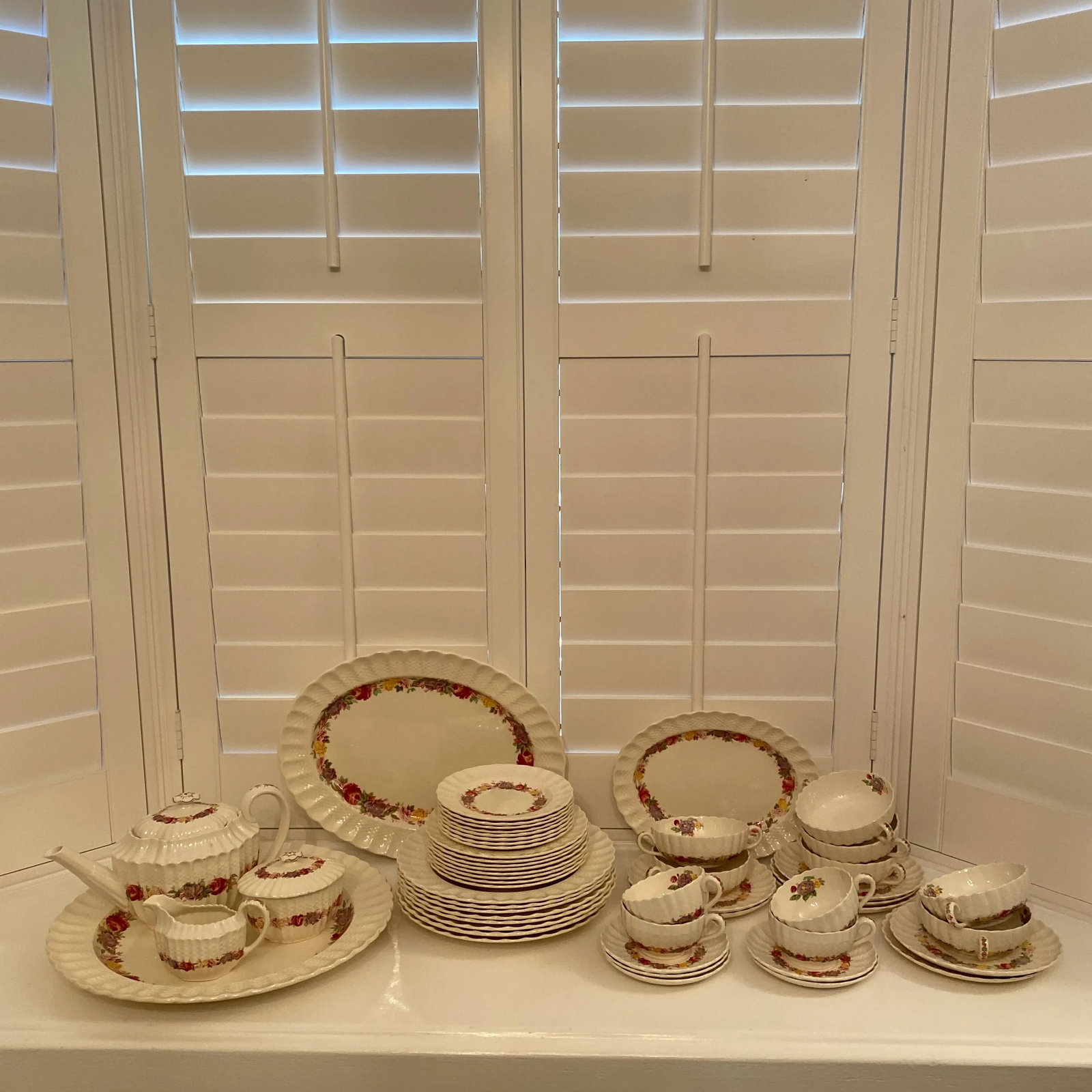1940s Copeland Spode Made in England "Rose Briar" Set for 8 - 56 Pieces - 13