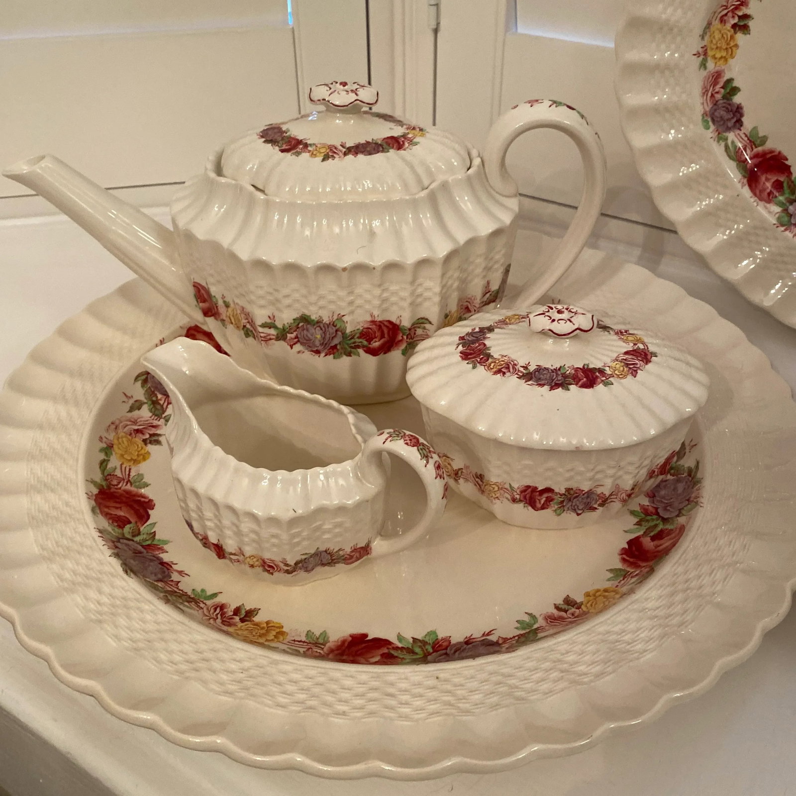 1940s Copeland Spode Made in England "Rose Briar" Set for 8 - 56 Pieces - 2