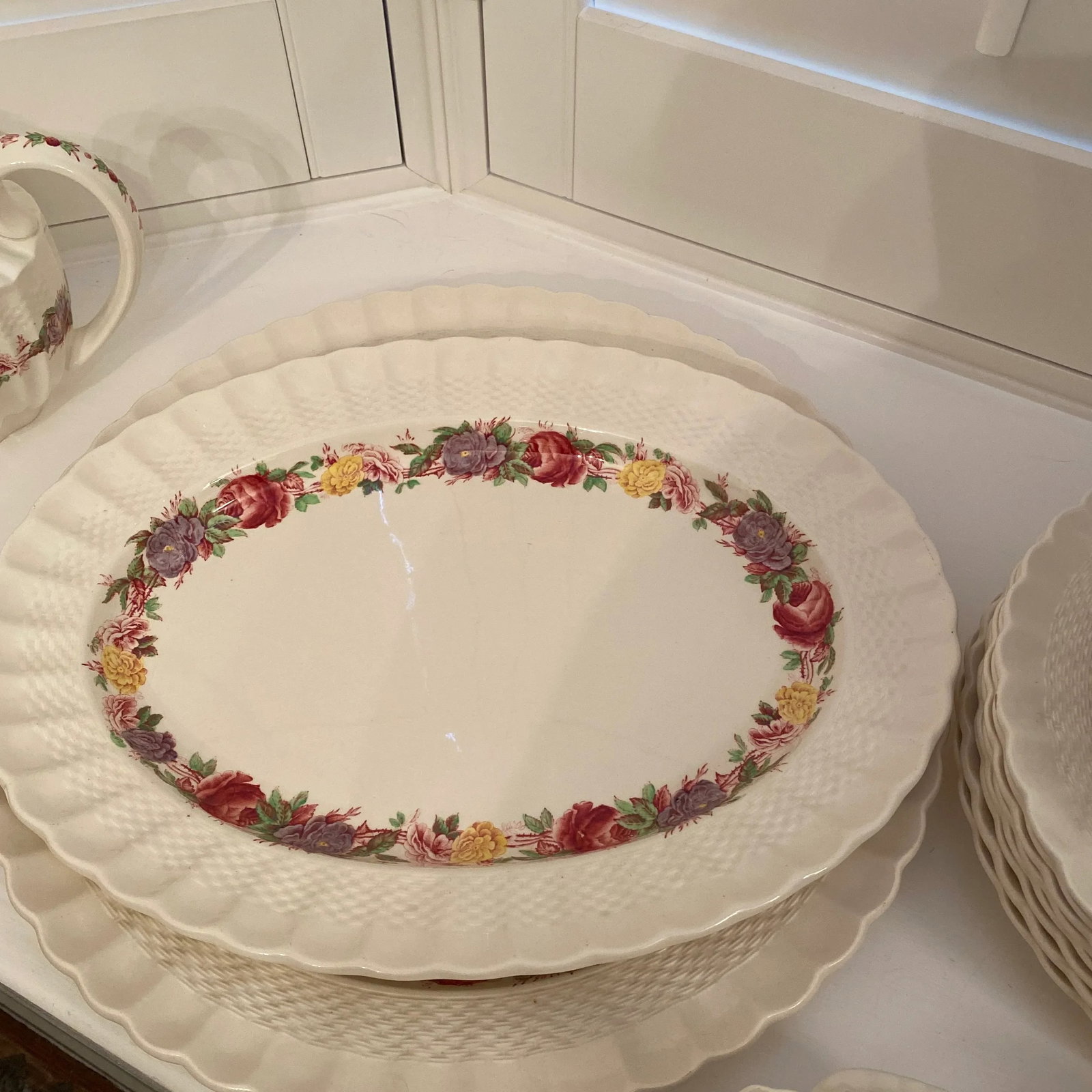 1940s Copeland Spode Made in England "Rose Briar" Set for 8 - 56 Pieces - 4