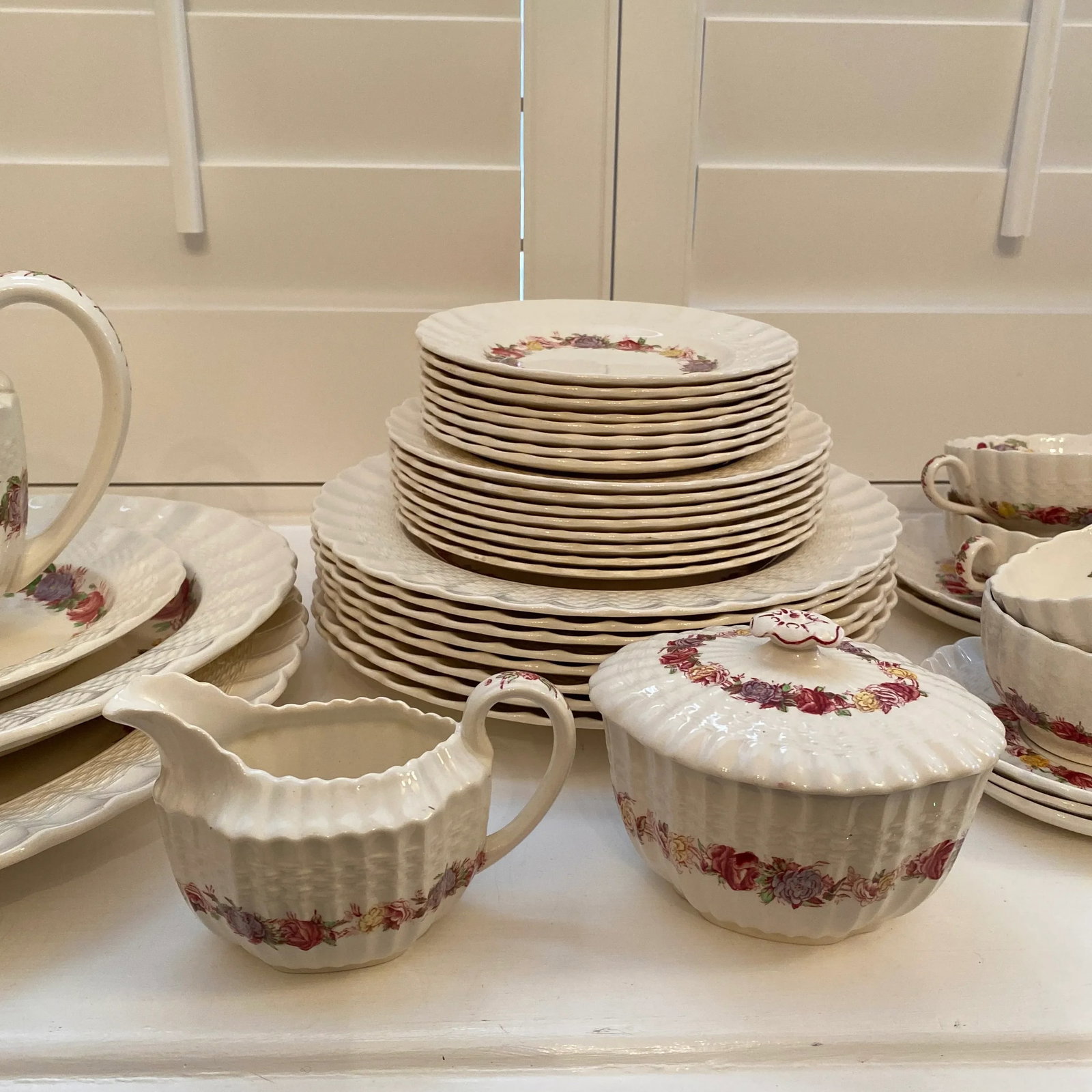 1940s Copeland Spode Made in England "Rose Briar" Set for 8 - 56 Pieces - 7