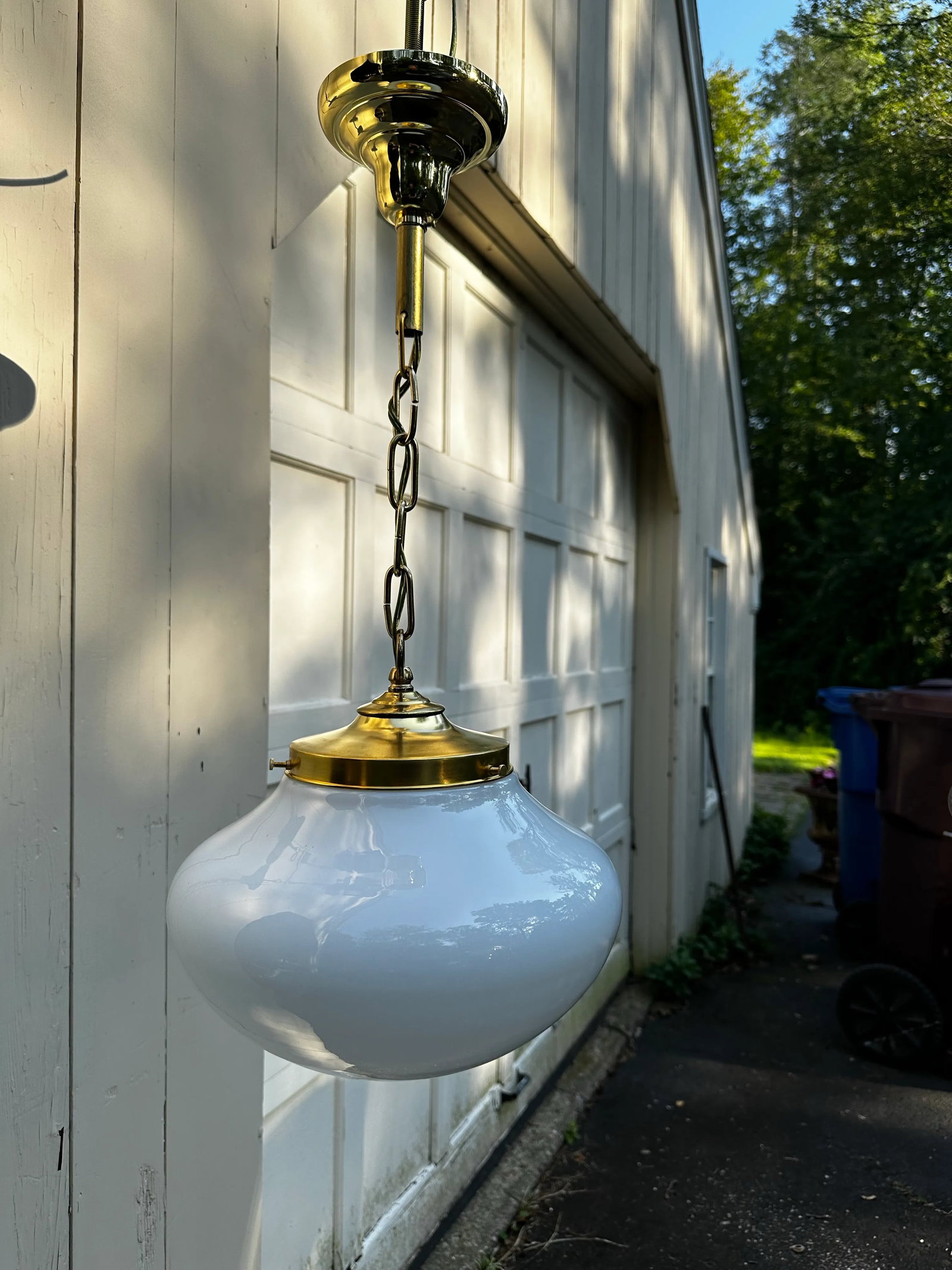 Vintage School House Globe With Brass Fixture - 2