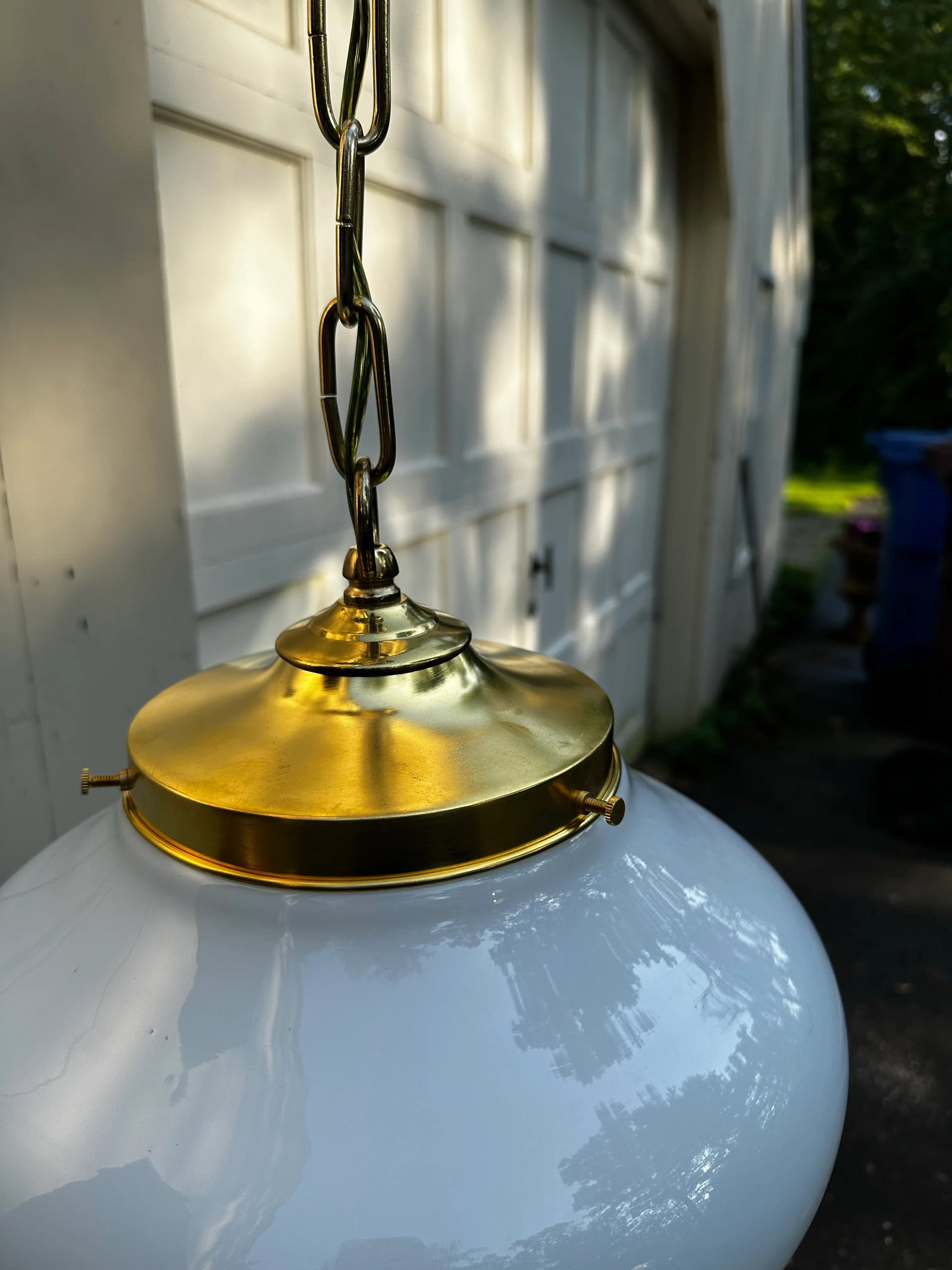 Vintage School House Globe With Brass Fixture - 6