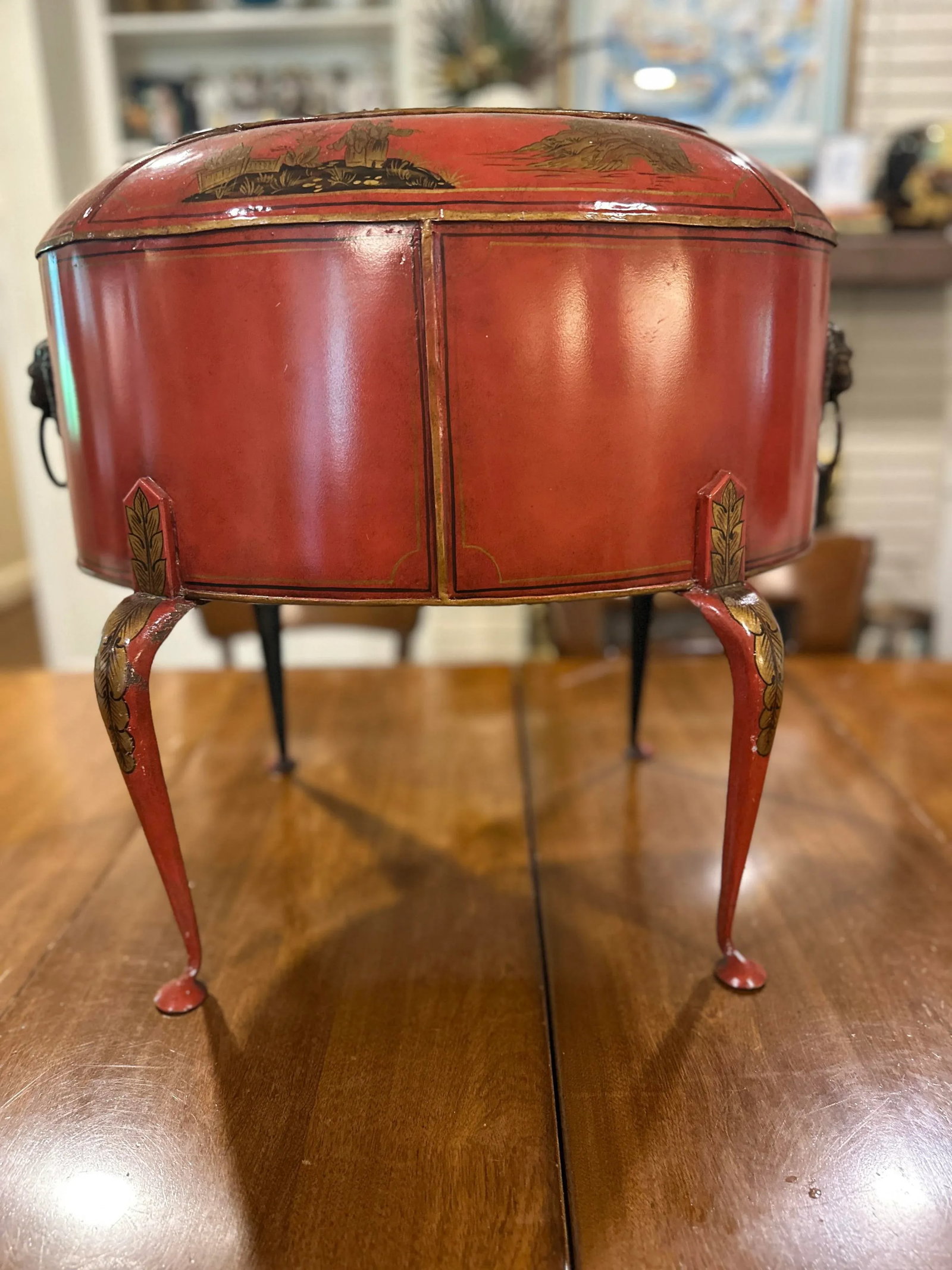 1990s Theodore Alexander Red Tole Chinoiserie Planter - 6