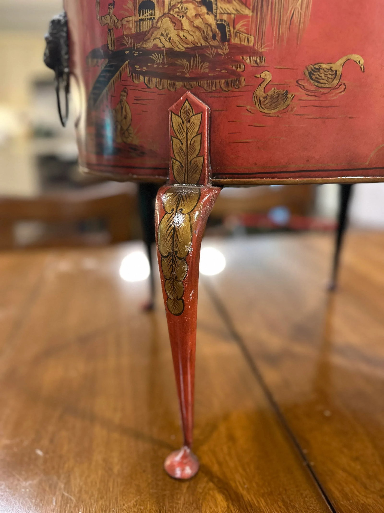 1990s Theodore Alexander Red Tole Chinoiserie Planter - 8
