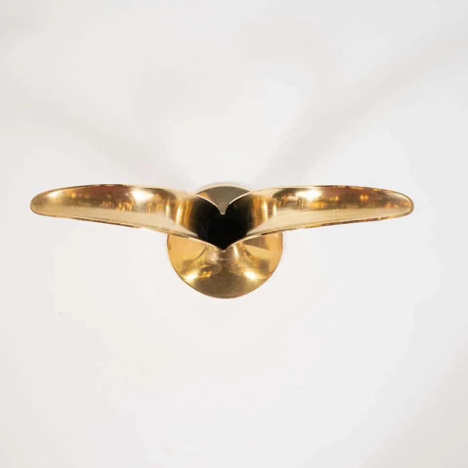 Mid-Century Modern Polished Brass Lily Candleholders by Konst of Sweden - a Pair - 3