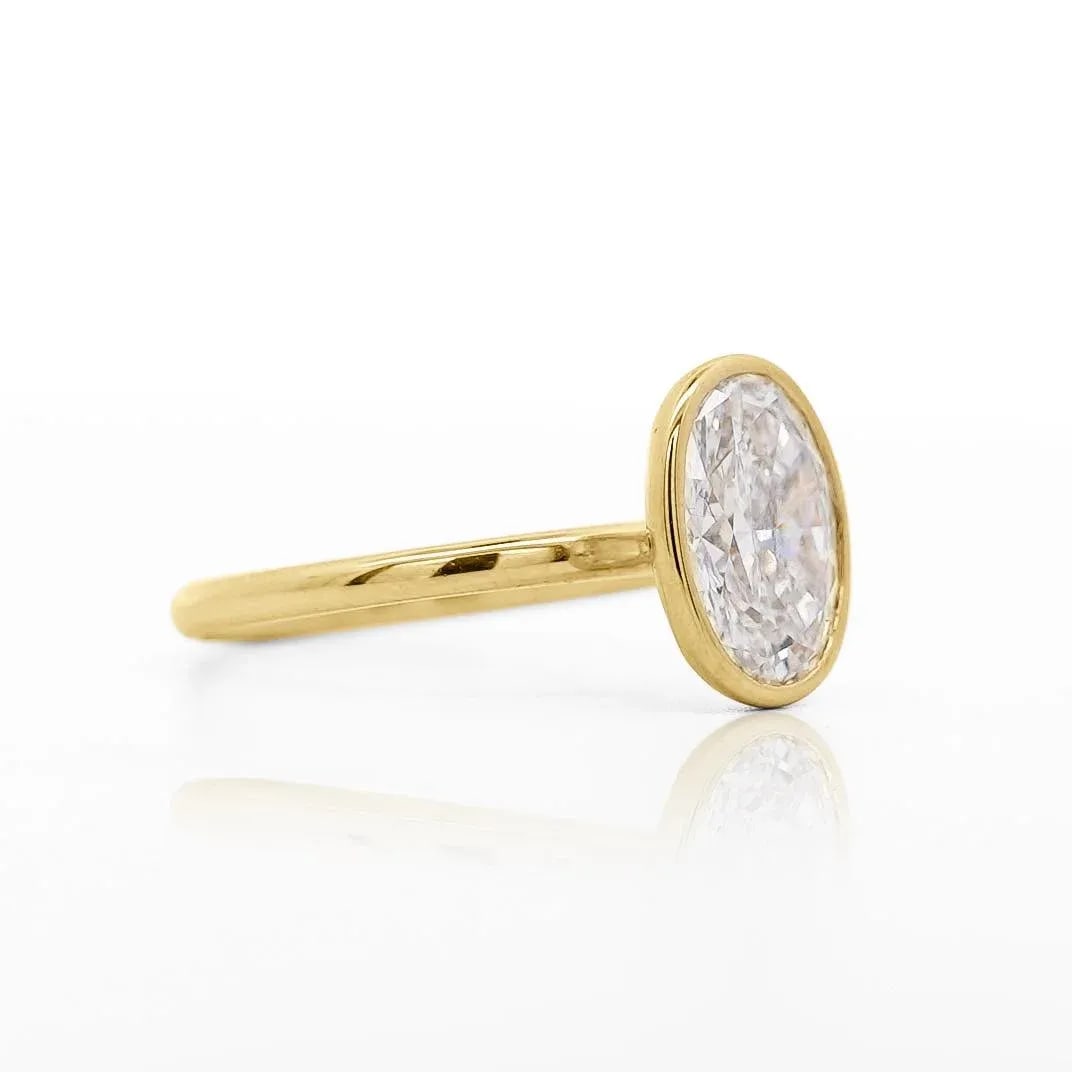 2.48 Carat Lab-Grown Diamond Bezel-Set 14k Yellow Gold Solitaire Engagement Ring, Size 6.75 - 3