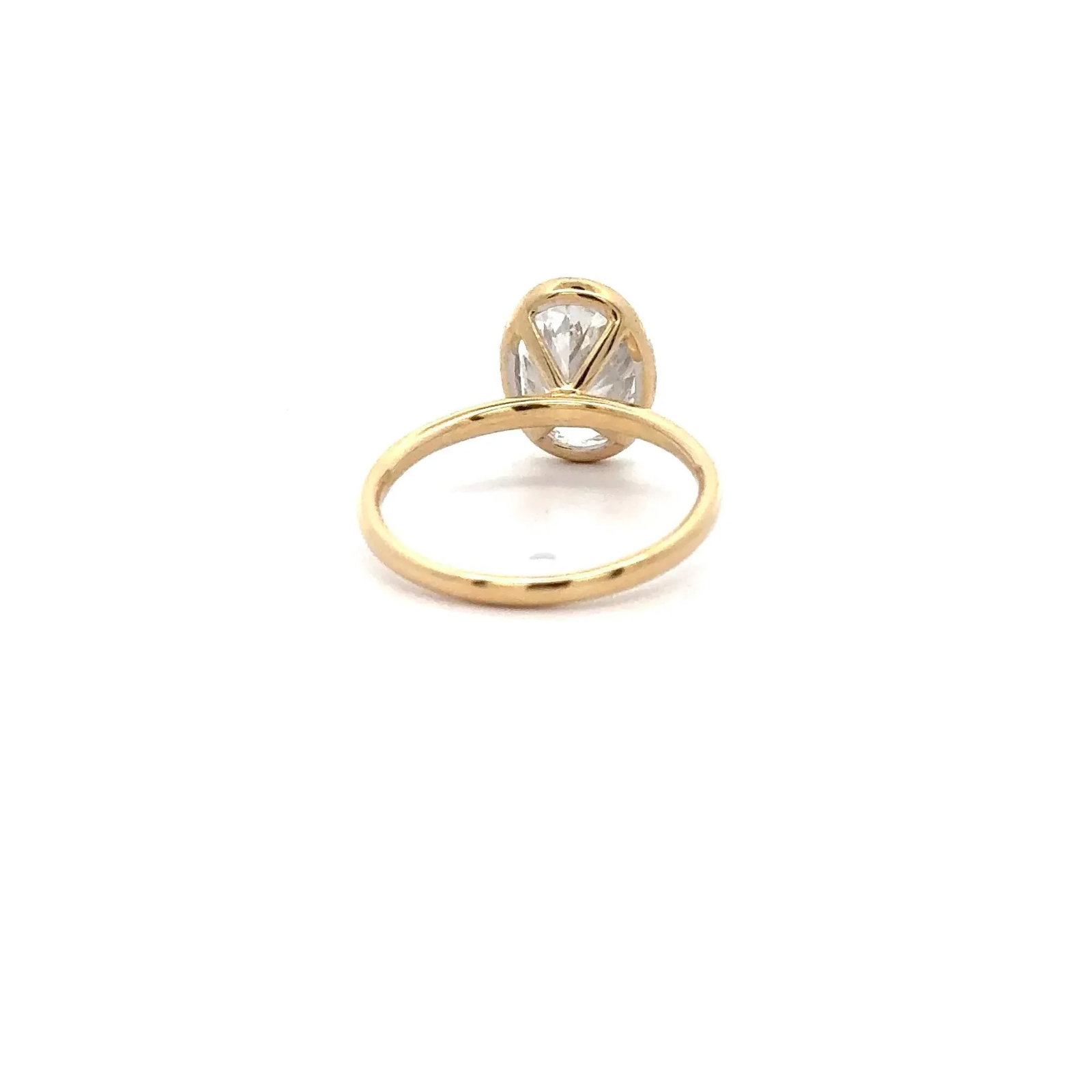 2.48 Carat Lab-Grown Diamond Bezel-Set 14k Yellow Gold Solitaire Engagement Ring, Size 6.75 - 5